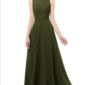Olive green formal dress